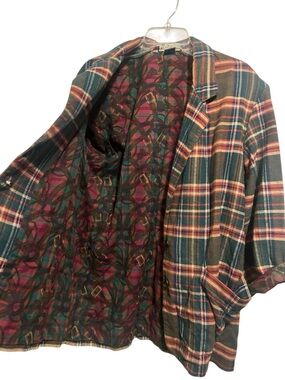 Plaid Button-Front Blazer Jacket with beautiful detail